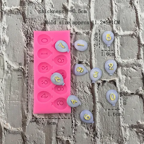 Luftballon Zahlen Silikonform Für Schokolade Fondant Tortendeko Werkzeug DIY Handgemachte Ton Backform Rosa