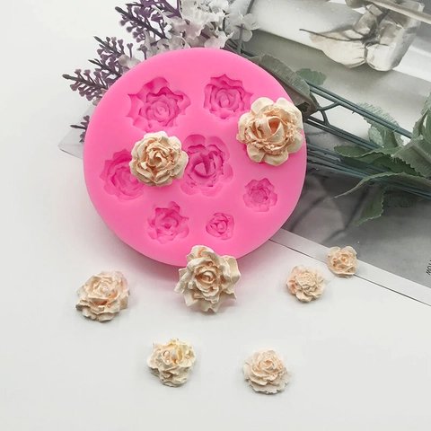 Stampo in Silicone a Forma di Rosa Multidimensione per Torte Fondente Cioccolato Decorazione Fai-da-te Pasticceria Candele
