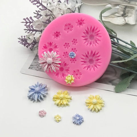 Mini Margherita Girasole Stampo in Silicone Per Decorazione Torte Fondente Cioccolato Fai da te Candela Aromatica Sapone Strumento Artigianale