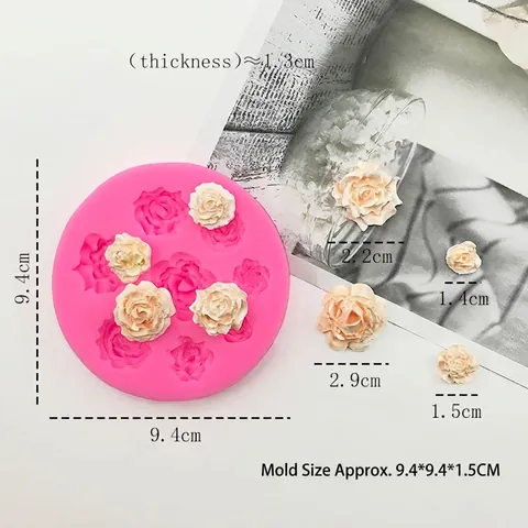 Stampo in Silicone a Forma di Rosa Multidimensione per Torte Fondente Cioccolato Decorazione Fai-da-te Pasticceria Candele