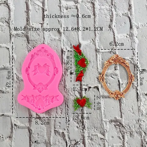 Vintage Barock Herz Bilderrahmen Silikonform Für Schokolade Fondant Kuchen Dekoration DIY Harz Handwerk Backformen Küchenwerkzeuge