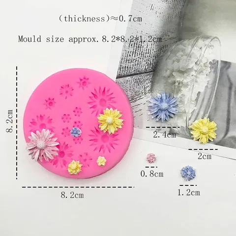 Mini Margherita Girasole Stampo in Silicone Per Decorazione Torte Fondente Cioccolato Fai da te Candela Aromatica Sapone Strumento Artigianale