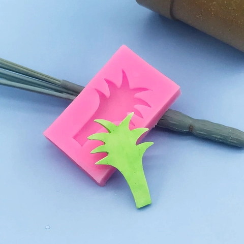Silikon Tropisches Blatt Backform Kleines Gras Palmenblatt Muster Fondant Schokolade Kuchenform Für DIY Dekoration