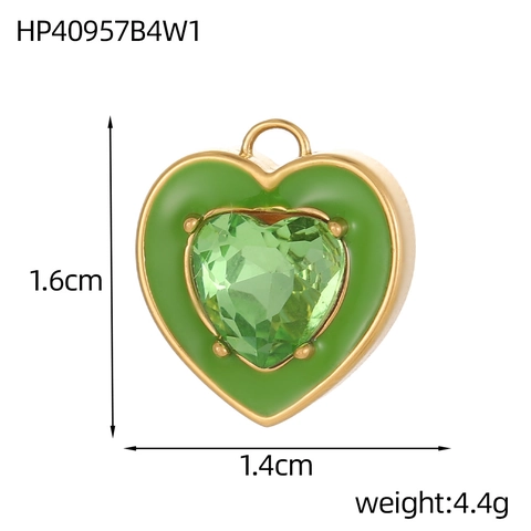 Pendentif Vintage en Acier Inoxydable Cœur Étoile Croix Avec Zircon Émail Accessoire de Bijoux DIY pour Femme Cadeau