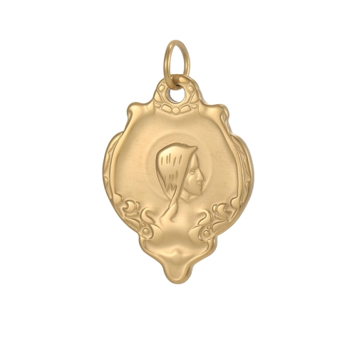 Vintage Stainless Steel Portrait Relief Coin Pendants Geometric Round Square Plate DIY Charms For Jewelry Making Accessory