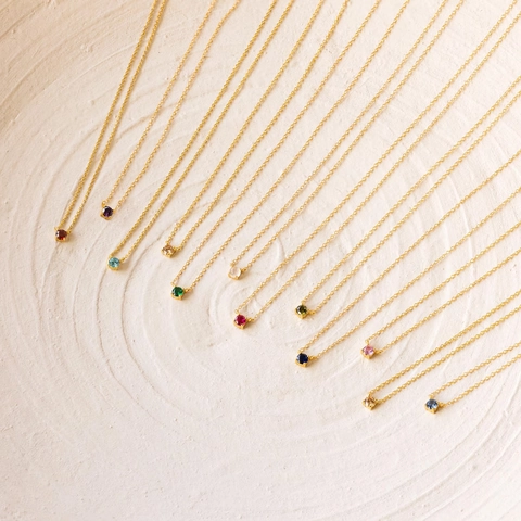 Minimaliste Collier En Acier Inoxydable Zircone Colorée Boucles D'oreilles Pour Femmes Plaqué Or Pendentif Pierre Gemme Bijoux