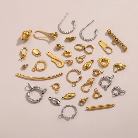 Stainless Steel Jewelry Findings DIY Accessories Lobster Clasp Toggle Clasp Extension Chain For Necklace Bracelet Making Gold Silver