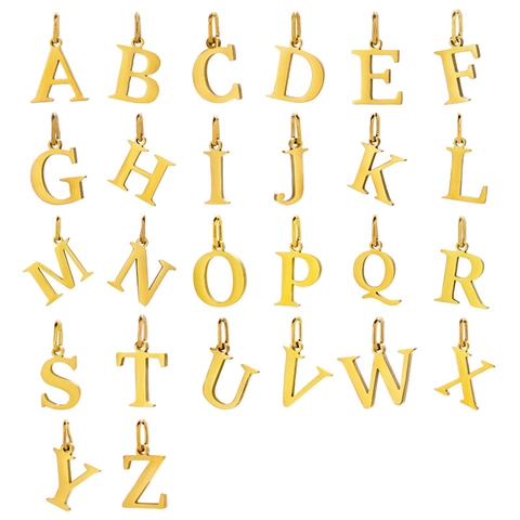 Pendentifs en Acier Inoxydable Lettre Alphabet Anglais A-Z Pour la Fabrication de Bijoux DIY Colliers Bracelets Accessoires Cadeau