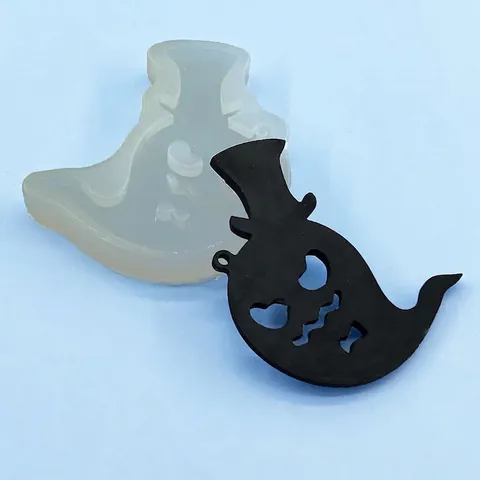 Halloween Ghost Silicone Mold With Top Hat For Chocolate Fondant DIY Baking Tool Funny Ghost Shape Cake Decoration Mold