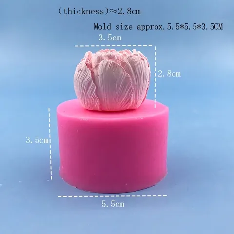 3D Rosenknospe Silikonform Für Handgemachte Seife Kerze Gips DIY Backen Fondant Kuchen Dekoration Rosa Zylinder Blumen Handwerk