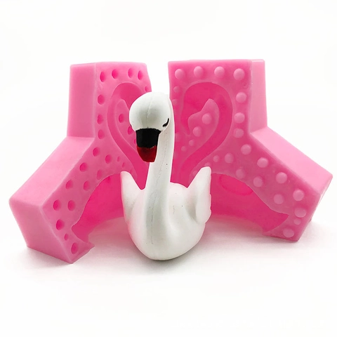 3D Schwanenförmige Silikonform Für Fondant Tortendekoration DIY Gips Kerze Harz Handwerk Backwerkzeug Rosa Tierform Form