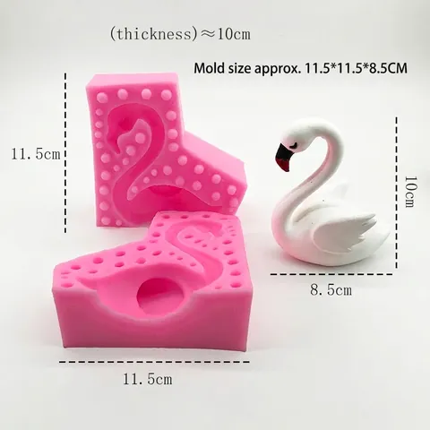 3D Schwanenförmige Silikonform Für Fondant Tortendekoration DIY Gips Kerze Harz Handwerk Backwerkzeug Rosa Tierform Form
