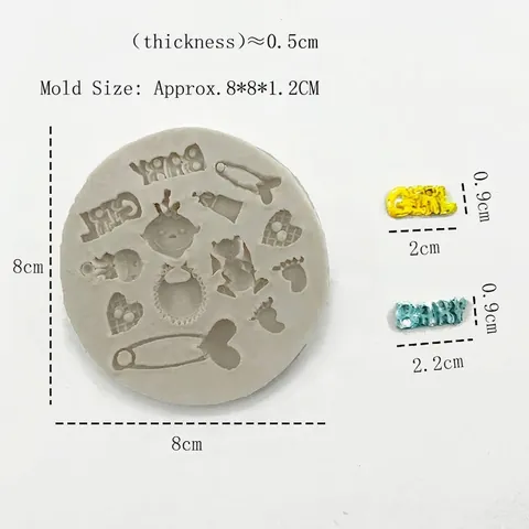 Stampo in Silicone per Fondente Tema Neonato per Decorazione Torte Lettere Baby Girl Cuore Impronta Stampo DIY Artigianato
