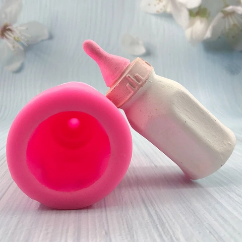 3D Baby Bottle Silicone Mold Food Grade Fondant Cake Decorating Tools DIY Chocolate Plaster Candle Resin Craft Baking Mold