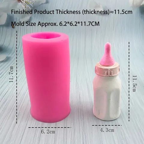 3D Baby Bottle Silicone Mold Food Grade Fondant Cake Decorating Tools DIY Chocolate Plaster Candle Resin Craft Baking Mold