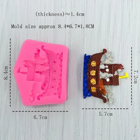 Stampo in Silicone Barca Arca di Noè Rilievo Animale 3D Strumento Decorazione Torte Fondant Fai da Te Cioccolato Gesso Rosa