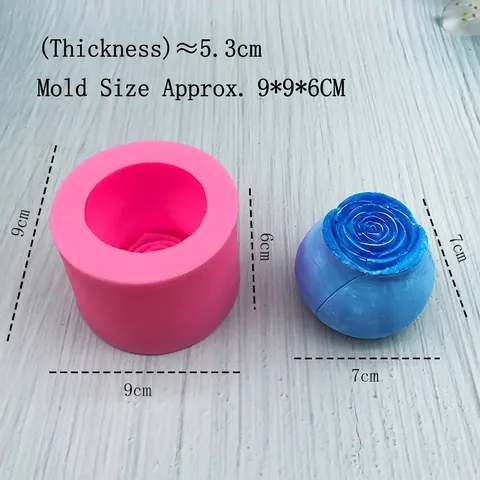 Große Rosenblütenknospen Silikonform Für DIY Handgefertigte Duftkerzen Seife Schokolade Fondant Kuchen Backwerkzeuge Rosa Rund