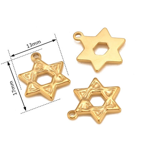 Retro Stainless Steel Hexagram Star Pendant Charms For DIY Jewelry Making Crafts Necklace Bracelet Earring Accessories