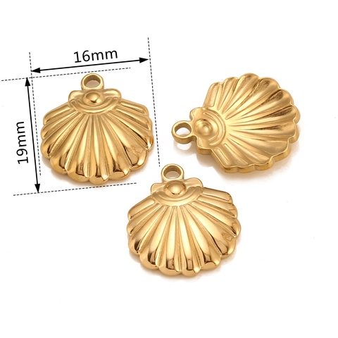 Stainless Steel Shell Pendant For DIY Jewelry Making Scallop Shape Necklace Bracelet Accessories Gold Silver Charm