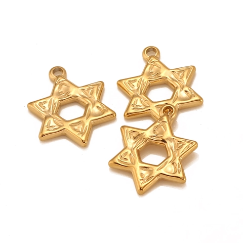 Retro Stainless Steel Hexagram Star Pendant Charms For DIY Jewelry Making Crafts Necklace Bracelet Earring Accessories