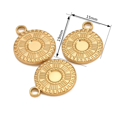 Vintage 304 Stainless Steel Round Sunburst Pendant Roman Numeral Clock Design DIY Jewelry Finding Pendant Only Without Chain