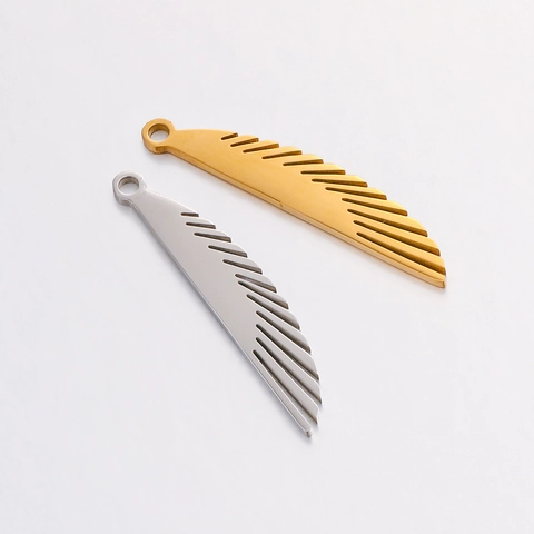 304 Stainless Steel Mirror Feather Wing Pendant For DIY Jewelry Making Bracelet Necklace Earring Accessory Minimalist Charm