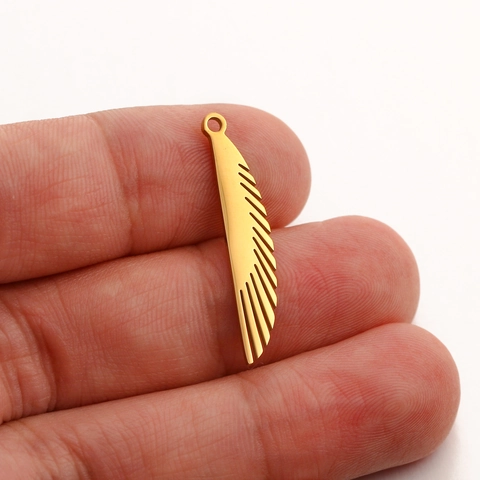 304 Stainless Steel Mirror Feather Wing Pendant For DIY Jewelry Making Bracelet Necklace Earring Accessory Minimalist Charm