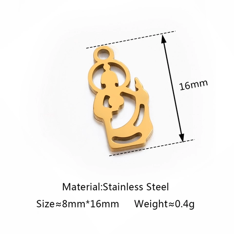 Stainless Steel Virgin Mary Jesus Buddha Silhouette Hollow Out Pendant DIY Electroplated Jewelry Making Accessory Religious Charms