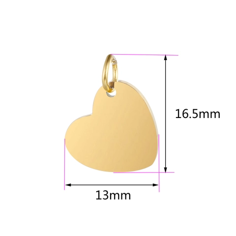 304 Roestvrij Staal Gepolijst Hartvormige Hanger Charm Voor DIY Sieraden Maken Kettingen Accessoires Met Lus Goud Zilver