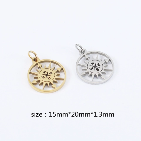 Stainless Steel Hollow Compass Pendants For DIY Jewelry Making Necklace Bracelet Nautical Compass Charms Accessories