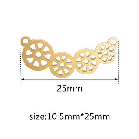 Stainless Steel Lotus Root Gear Hollow Pendant Mirror Polished Geometric Connector For DIY Jewelry Necklace Bracelet Making