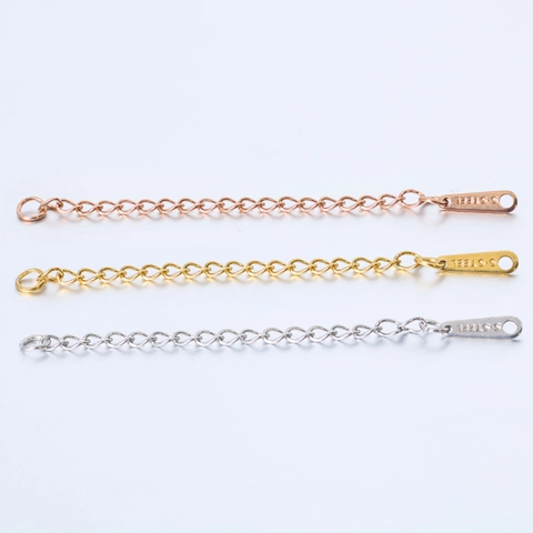 Stainless Steel Extension Chains For Jewelry Making DIY Necklace Bracelet Extender Gold Silver Rose Gold Plated Findings