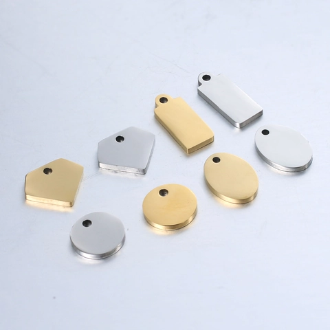 304 Acciaio Inossidabile Ciondoli Geometrici Vuoti per Gioielli Lucidati a Specchio Tondi Ovali Rettangolari Diamante per DIY Collana Bracciale Accessori Incisione