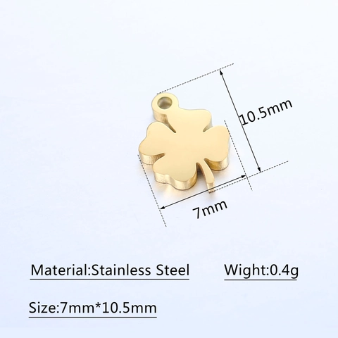 304 Edelstahl Glücksbringer Vierblättriges Kleeblatt Anhänger Spiegelpoliert Schmuckherstellung Zubehör Für DIY Armband Kette