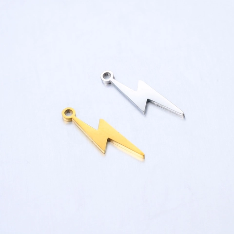 Minimalist 304L Stainless Steel Lightning Bolt Pendant Mirror Polished DIY Jewelry Accessories For Necklace Bracelet