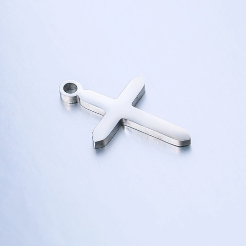 Minimalistisches Spiegelpoliertes Edelstahl Kreuz Anhänger Kleines Lateinisches Kreuz Für DIY Schmuckherstellung Zubehör