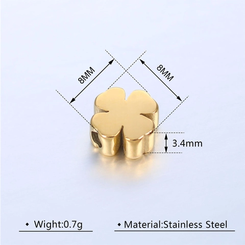 Stainless Steel Mirror Polished Lucky Four-Leaf Clover Beads DIY Jewelry Findings Small Hole Clover Charms Pendants Jewelry Making