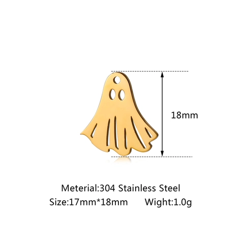 304 Stainless Steel Halloween Ghost Pendants Mirror Polished Gothic DIY Jewelry Making Charms For Necklace Bracelet Accessory