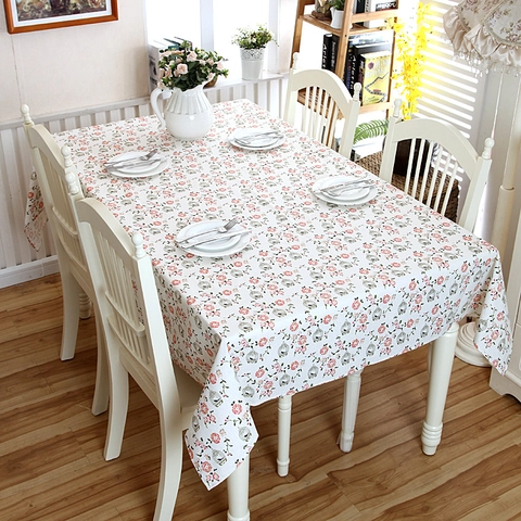 Pastoral Polyester Baumwolle Tischdecke Mit Spitzenkante Blumen Vogelkäfig Druck Rechteckige Staubdichte Tischabdeckung Für Zuhause Essen