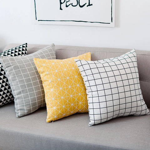 Kissenbezug Im Nordischen Stil Leinenmischung Dekorative Quadratische Kissenhülle Für Sofa Bett Büro Geometrischer Tierdruck
