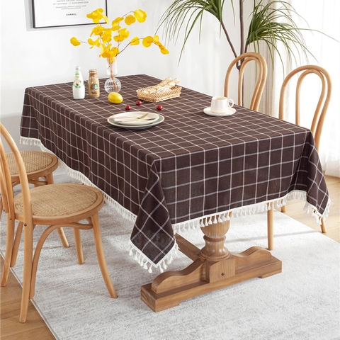 Tovaglia a Quadretti Minimalista Nordica Con Nappe Copritavolo Rettangolare in Cotone per Sala da Pranzo Cucina Bar