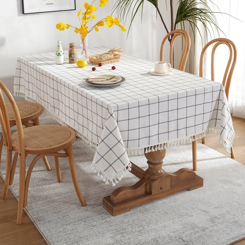 Tovaglia a Quadretti Minimalista Nordica Con Nappe Copritavolo Rettangolare in Cotone per Sala da Pranzo Cucina Bar