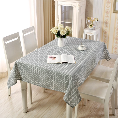 Nordische Rechteckige Tischdecke Baumwollmischung Wasserdicht Staubdicht Geometrisches Karo Muster Küche Home Dekor