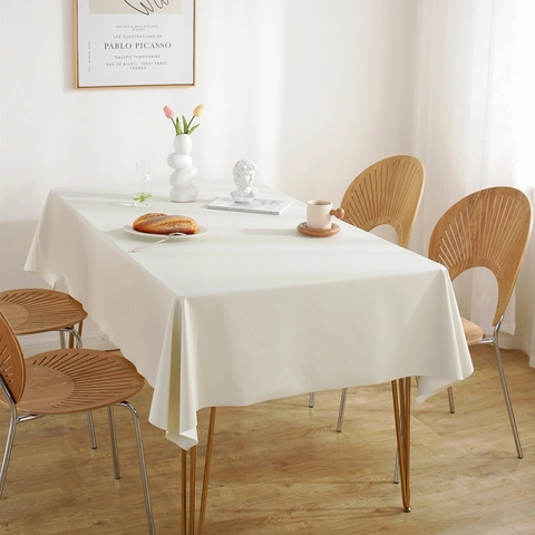 Mantel Rectangular de Cuero Artificial PVC Impermeable y Resistente al Aceite Minimalista Moderno Cubierta de Mesa de Comedor