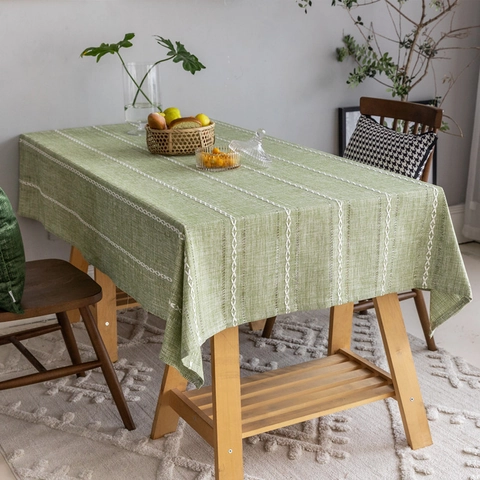 Tovaglia in Poliestere Jacquard Geometrica Nordica Traforata per Tavolo da Pranzo Rettangolare Antipolvere Decorativa Casa