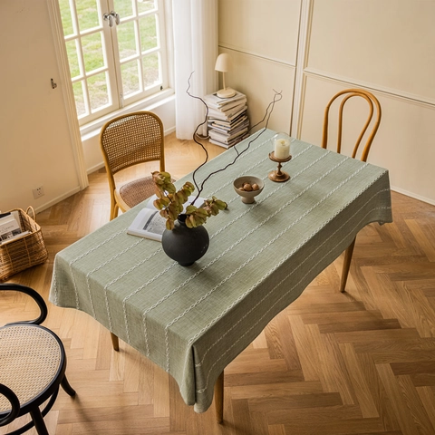 Tovaglia in Poliestere Jacquard Nordico a Strisce Geometriche Rettangolare Copritavolo per Cucina Sala da Pranzo Casa