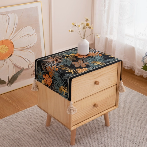 Runner da Tavolo Bohemian Retro Paisley Floreale Con Nappe Jacquard Poliestere Copertura Mobili Antipolvere Panno per Comodino Decorazione Casa