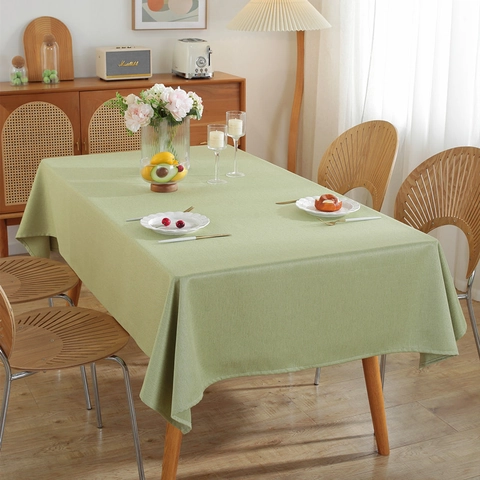 Modern Minimalistisch Waterafstotend Polyester Effen Kleur Rechthoekig Tafelkleed Linnen Textuur Stofdicht Tafelhoes Voor Thuis Eten Keuken Decor