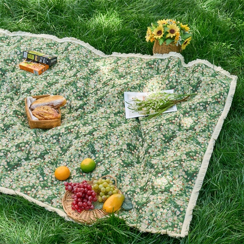 Yarn-Dyed Polyester Cotton Tablecloth With Tassels Retro Floral Bird Pattern Waterproof Rectangular Picnic Mat For Outdoor Camping Dining Table