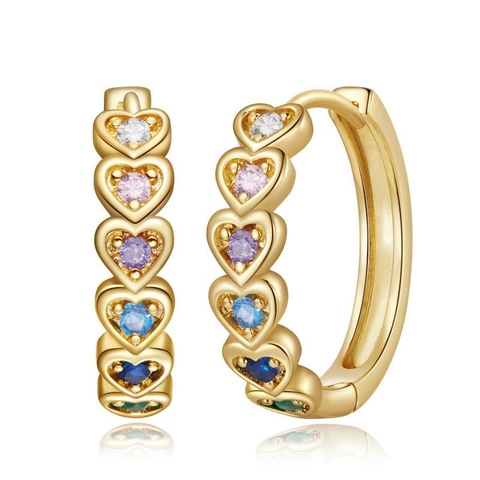 Minimalist Copper Zirconia Heart Bee Star Hoop Earrings With 925 Sterling Silver Post Multicolored Huggie Earrings For Women Jewelry